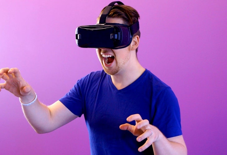 Person using VR goggles